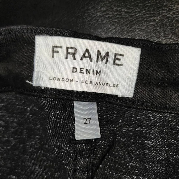Frame Denim Womens Le‎ Skinny de Francoise Black Side Zip Jeans 27 - Picture 5 of 6